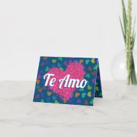 Pink Glitter Heart Te Amo Typography
