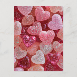Pink Glitter Hearts Design Valentine`s Day Card 
