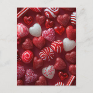 Pink Glitter Hearts Design Valentine`s Day Card