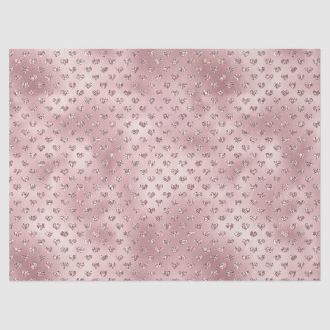 Pink Glitter Hearts   Tissue Paper (Front)