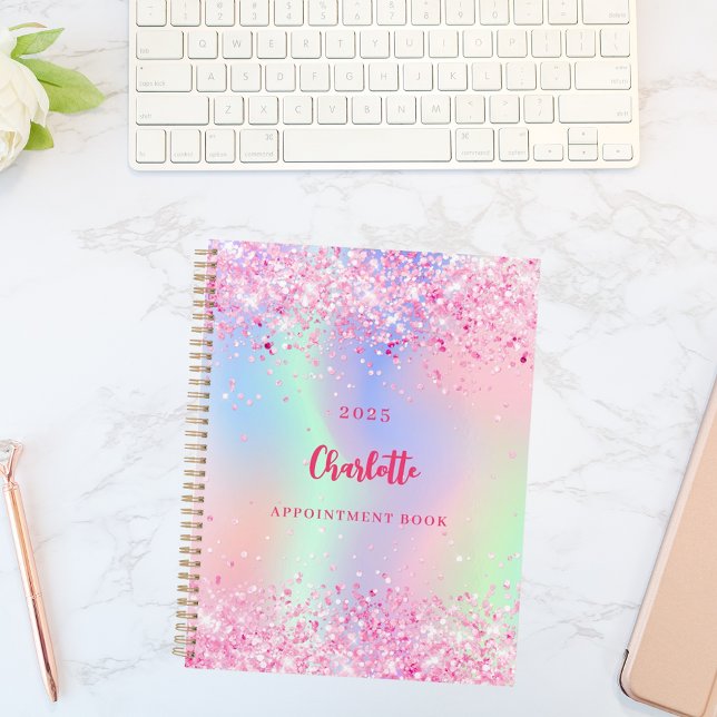 Pink glitter holographic name 2026 planner (Creator Uploaded)