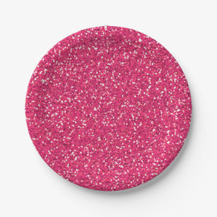 Pink Glitter Image Custom Party Paper Plate