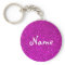 Pink glitter keychain with faux glimmers