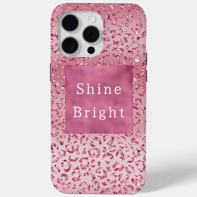 Pink Glitter Leopard Ombre Case-Mate iPhone Case (Back)