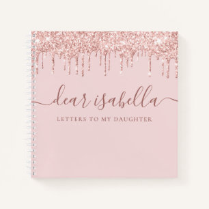 Pink Glitter Letters to My Daughter Keepsake Notebook