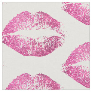 Pink Glitter Lips #2 Fabric