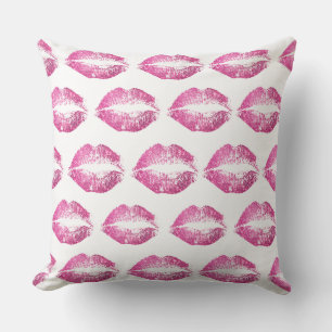 Pink Glitter Lips Cushion