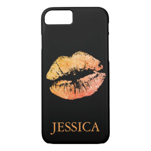 Pink Glitter Lips Girly Pattern Case-Mate iPhone Case