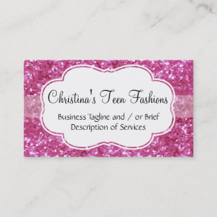 Pink Glitter-Look Fashion Business Card