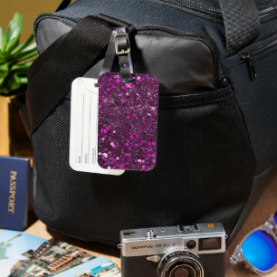 Pink Glitter Luggage Tag