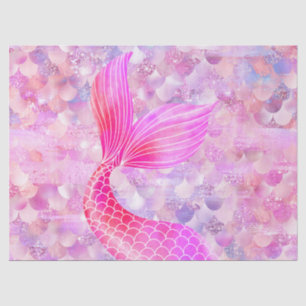 Pink Glitter Mermaid Tail  Tissue Paper