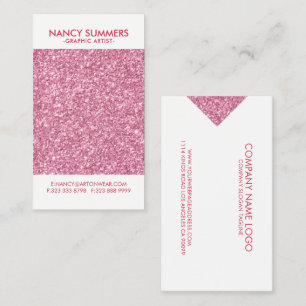 Pink Glitter Modern Geometric Design Business Card