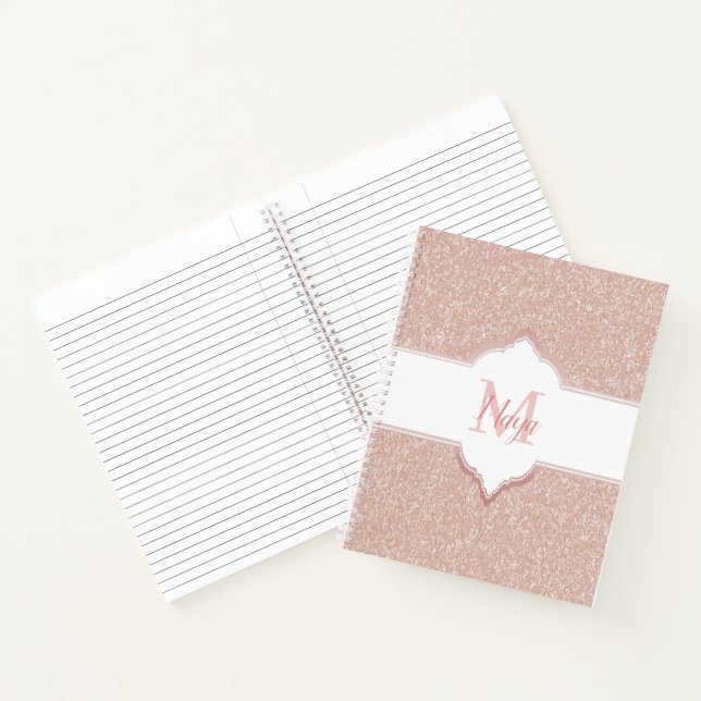 Pink Glitter Monogram Notebook (Inside)