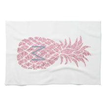 pink glitter monogram pineapple