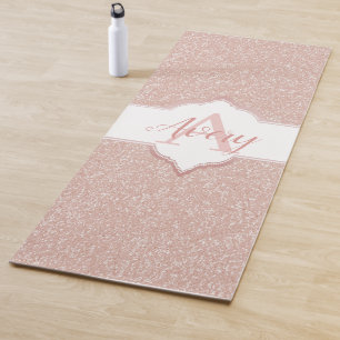 Pink Glitter Monogram Yoga Mat
