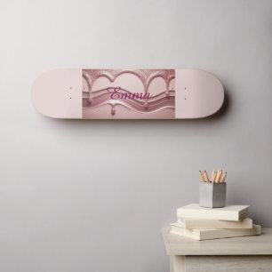Pink Glitter Name Emma Skateboard