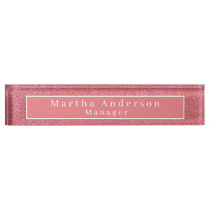 Pink Glitter Nameplate