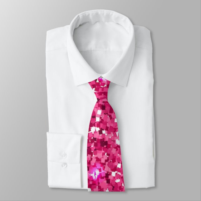 Pink Glitter Neck Tie (Tied)