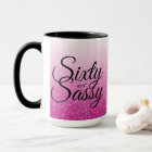 Pink Glitter Ombre 60 and Sassy 60th Birthday