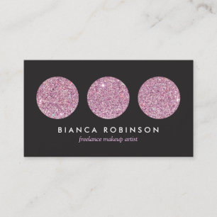 Pink Glitter Palette for Freelance Makeup Artist Business Card