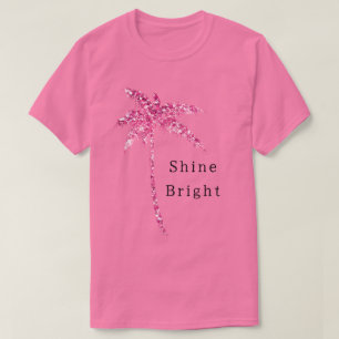 Pink Glitter Palm Tree T-Shirt