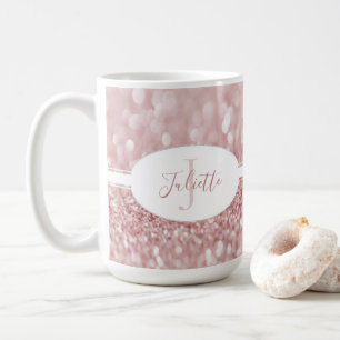 Pink Glitter Personalise Coffee Mug