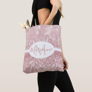 Pink Glitter Personalise Tote Bag