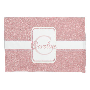 Pink Glitter Personalised Pillow Case