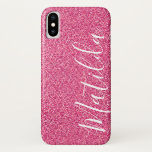 Pink Glitter Personalized Name Script Case-Mate iPhone Case