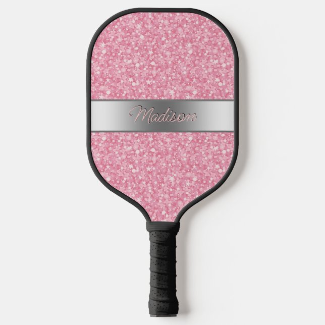 Pink Glitter Pickleball Paddle (Front)