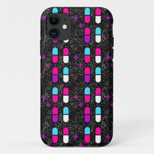 pink glitter pills Case-Mate iPhone case