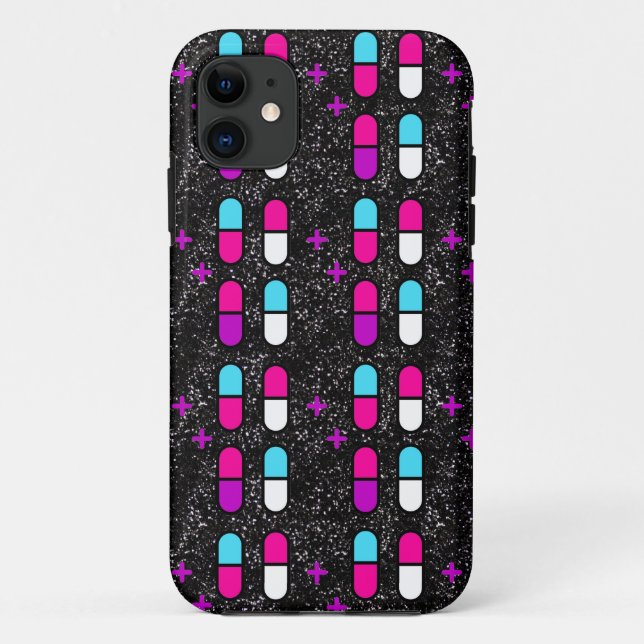 pink glitter pills Case-Mate iPhone case (Back)