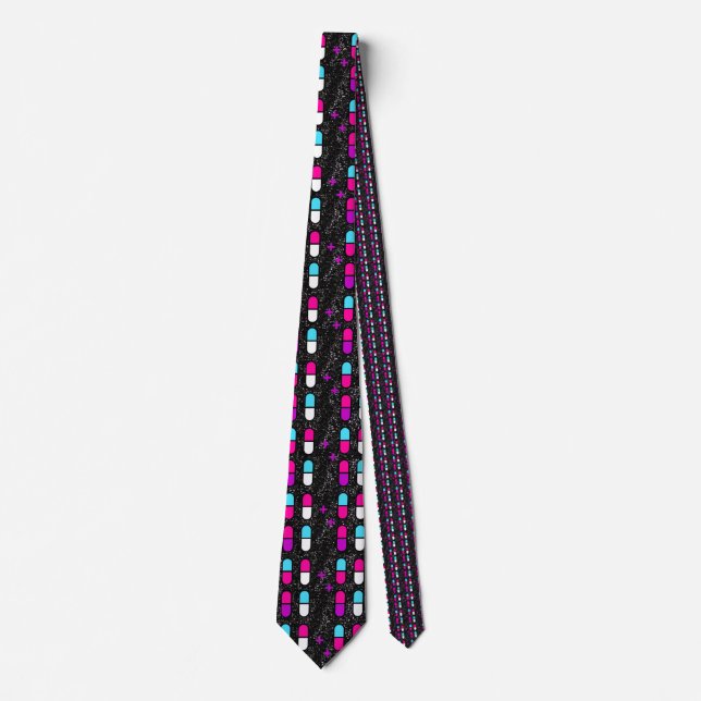 pink glitter pills tie (Front)