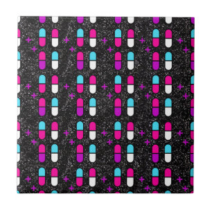 pink glitter pills tile