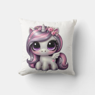 Pink glitter pony unicorn cushion