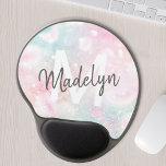 Pink Glitter Pretty Bokeh Pattern Gel Mouse Pad<br><div class="desc">Easily personalise this pretty pink bokeh glitter pattern with your custom name and/or monogram.</div>