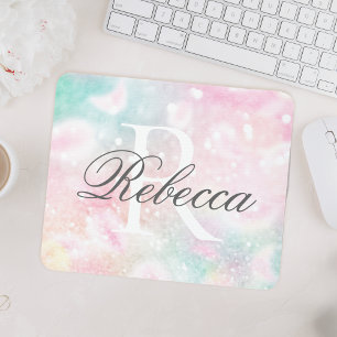 Pink Glitter Pretty Bokeh Pattern Mouse Pad