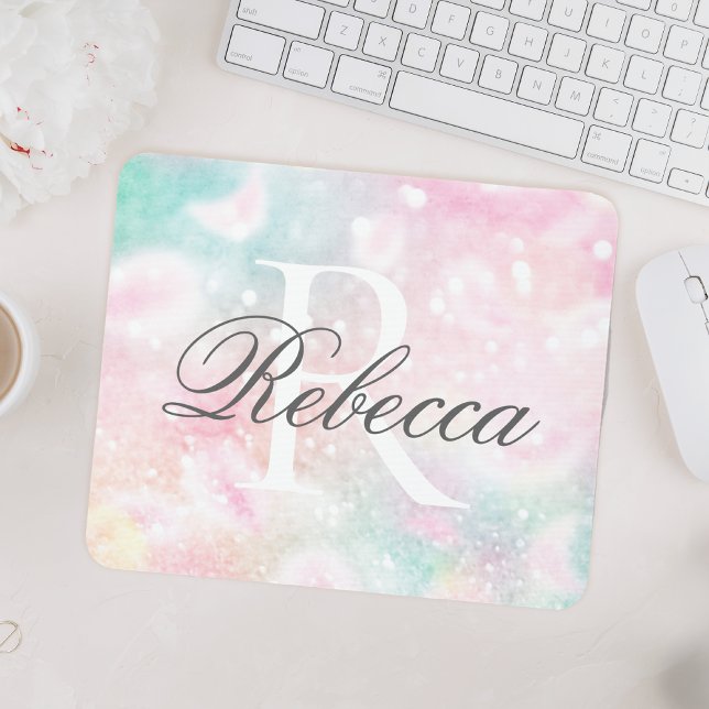 Pink Glitter Pretty Bokeh Pattern Mouse Pad (Creator Uploaded)
