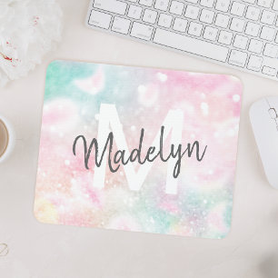 Pink Glitter Pretty Bokeh Pattern Mouse Pad