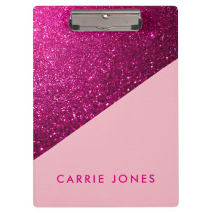 Pink Glitter Pretty Business Elegant Clipboard