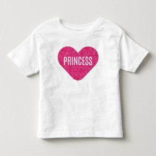 Pink Glitter Princess Heart Toddler T-Shirt