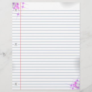 Pink Glitter Punk Notebook Paper