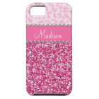 Pink Glitter Rhinestone Leopard BLING Case