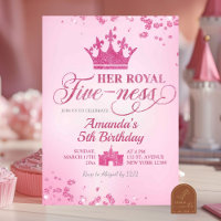 Pink Glitter Royal Fiveness Birthday