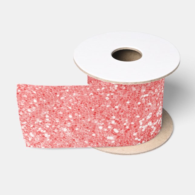 Pink Glitter Satin Ribbon (Spool)