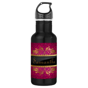 Pink Glitter Sequin Disco 32. oz. 532 Ml Water Bottle