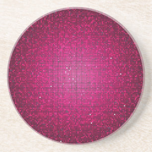 Pink Glitter Sequin Disco Glitz Pattern Coasters