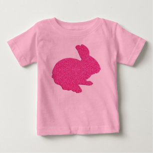 Pink Glitter Silhouette Easter Bunny Shirt