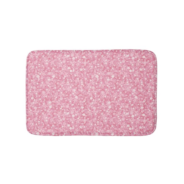 Pink Glitter Silver Bath Mat (Front)
