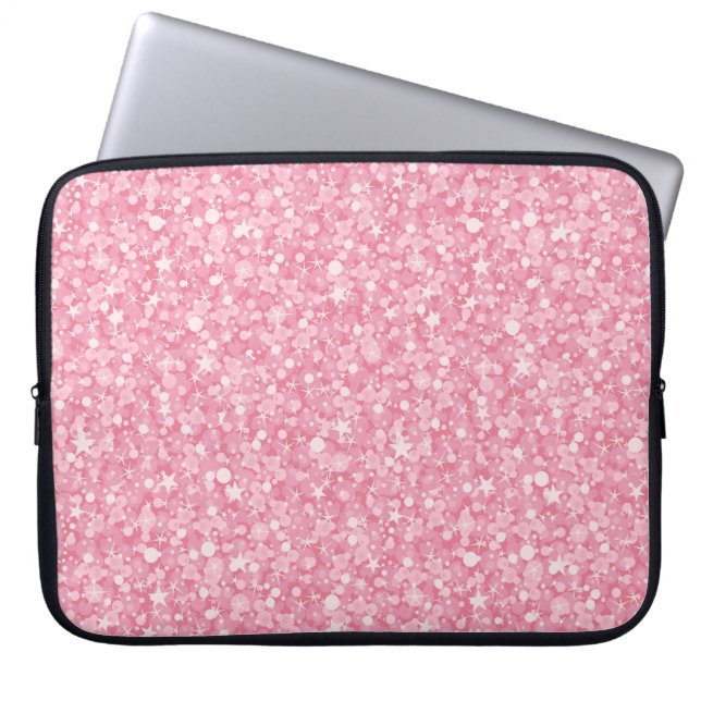 Pink Glitter Silver Gradient Laptop Sleeve (Front)